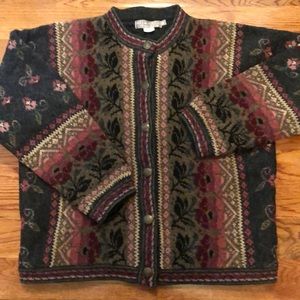 Vintage Atlandia Icelandic design wool cardigan sweater jacket fully lin…